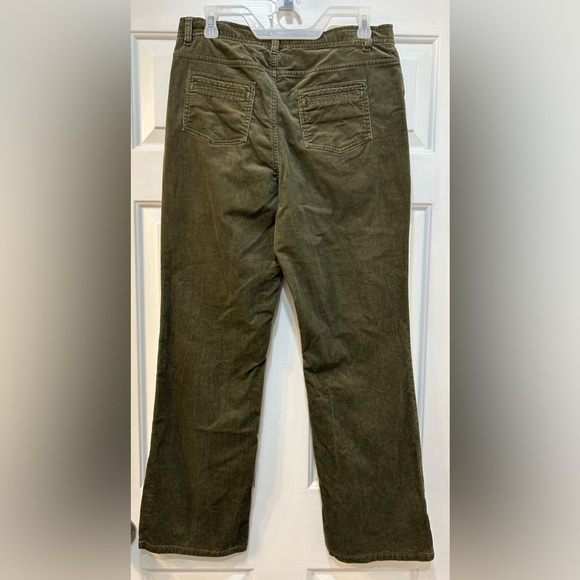 Women's Khaki Green Corduroy Pants Size 10 Boho 90's Grunge Western Hippie Y2K - Picture 2 of 8